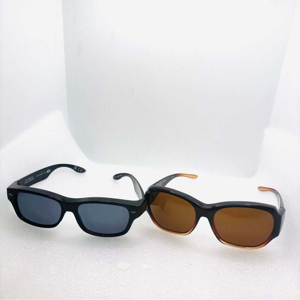 Foster Grant SOLAR SHIELD Polarized Car FO-038 & Blk FO-056 Fits Over Sunglasses
